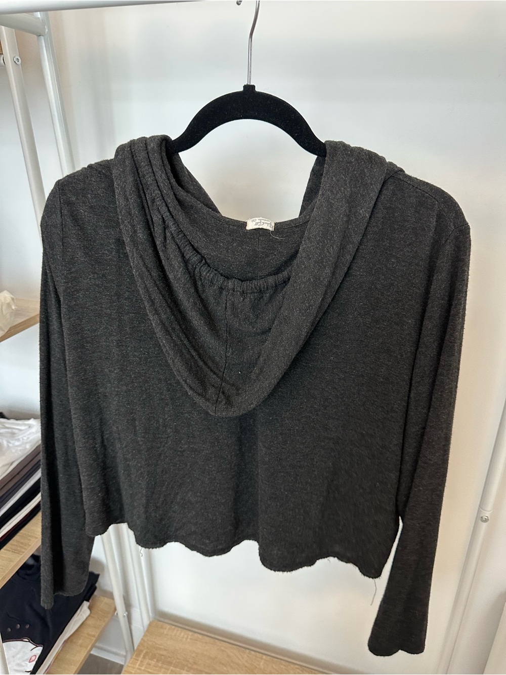 Brandy Melville Hooded Pullover Sweater Charcoal - Picture 2 of 3